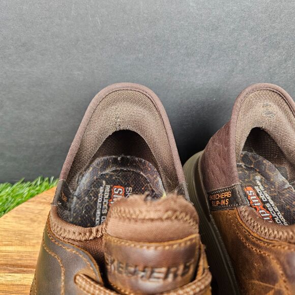 Skechers Garza Gervin Shoes Mens 10.5 Brown Slip-Ins Sneakers Leather SN 205046 main image 9
